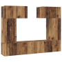 Conjunto de mueble de TV 6 pcs Madera antigua 80 x 30 x 30 cm