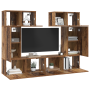 Conjunto de mueble de TV 6 pcs Madera antigua 80 x 30 x 30 cm