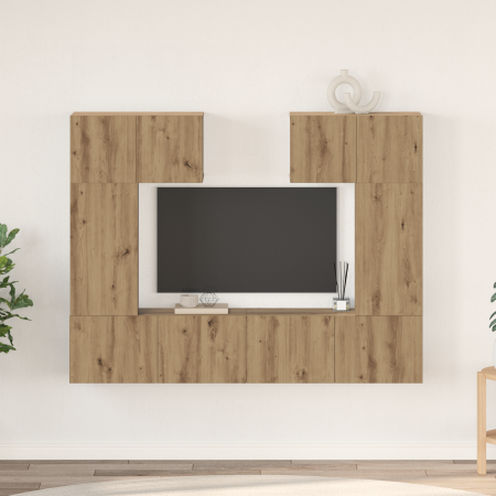 Conjunto de mueble de TV 6 pcs Roble artisan 80 x 30 x 30 cm