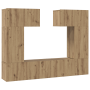 Conjunto de mueble de TV 6 pcs Roble artisan 80 x 30 x 30 cm