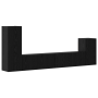 Mueble de TV de Pared 4 pcs Roble negro Madera contrachapada