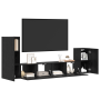 Mueble de TV de Pared 4 pcs Roble negro Madera contrachapada