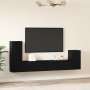 Mueble de TV de Pared 4 pcs Roble negro Madera contrachapada