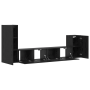 Mueble de TV de Pared 4 pcs Roble negro Madera contrachapada