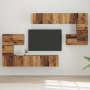 Conjunto de mueble de TV 8 pcs Madera envejecida