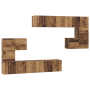 Conjunto de mueble de TV 8 pcs Madera envejecida