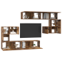Conjunto de mueble de TV 8 pcs Madera envejecida