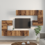 Conjunto de mueble de TV 8 pcs Madera envejecida