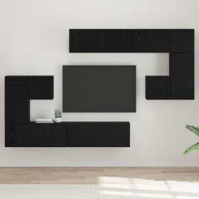 Conjunto de mueble de TV con almacenamiento con puerta 8 pcs