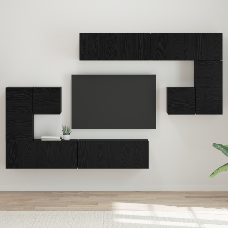 Conjunto de mueble de TV con almacenamiento con puerta 8 pcs