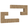 Conjunto de mueble de TV 8 pcs Roble artesanal