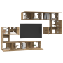 Conjunto de mueble de TV 8 pcs Roble artesanal