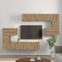Conjunto de mueble de TV 8 pcs Roble artesanal