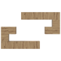 Conjunto de mueble de TV 8 pcs Roble artesanal