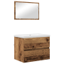 Juego de muebles de baño 3 pcs Madera antigua 60 x 38.5 x 45 cm