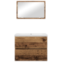 Juego de muebles de baño 3 pcs Madera antigua 60 x 38.5 x 45 cm