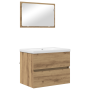 Juego de muebles de baño 3 pcs Roble negro 60 x 38.5 x 45 cm