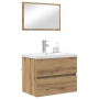 Juego de muebles de baño 3 pcs Roble negro 60 x 38.5 x 45 cm