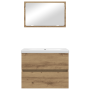 Juego de muebles de baño 3 pcs Roble negro 60 x 38.5 x 45 cm