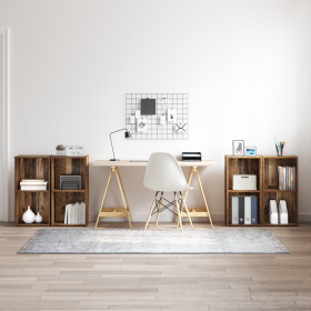 Conjunto de mueble de TV con estante 4 pcs Madera envejecida