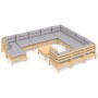 Gartenmöbel-Set 12-teilig und Kissen aus Kiefernholz von vidaXL, Gartensets - Ref: Foro24-3097048, Preis: 905,13 €, Rabatt: %