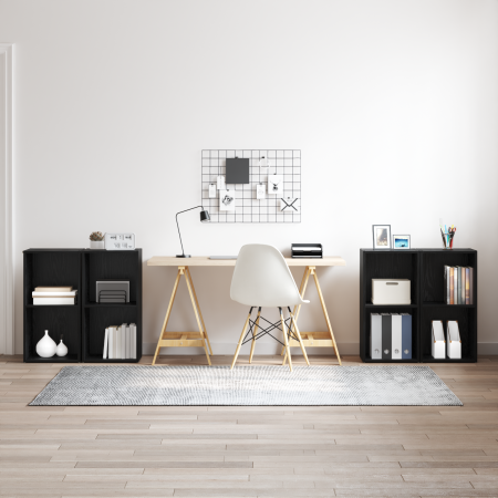 Conjunto de mueble de TV 4 pcs Roble negro 72 x 35 x 36.5 cm