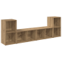 Conjunto de mueble de TV con estante 4 pcs Roble artesanal