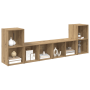 Conjunto de mueble de TV con estante 4 pcs Roble artesanal