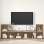 Conjunto de mueble de TV con estante 4 pcs Roble artesanal