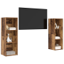 Conjunto de mueble de TV con estante 2 pcs Madera envejecida