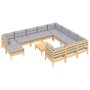 Gartenmöbel-Set 12-teilig und Kissen aus Kiefernholz von vidaXL, Gartensets - Ref: Foro24-3097048, Preis: 905,13 €, Rabatt: %