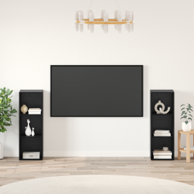 Conjunto de mueble de TV 2 pcs Roble negro 107 x 35 x 37 cm