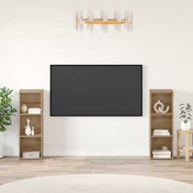 Conjunto de mueble de TV 2 pcs Roble artesanal 107 x 35 x 37 cm