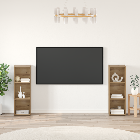 Conjunto de mueble de TV 2 pcs Roble artesanal 107 x 35 x 37 cm