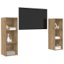Conjunto de mueble de TV 2 pcs Roble artesanal 107 x 35 x 37 cm