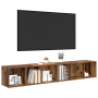 Conjunto de mueble de TV 2 pcs Madera Vieja 37 x 35 x 107 cm
