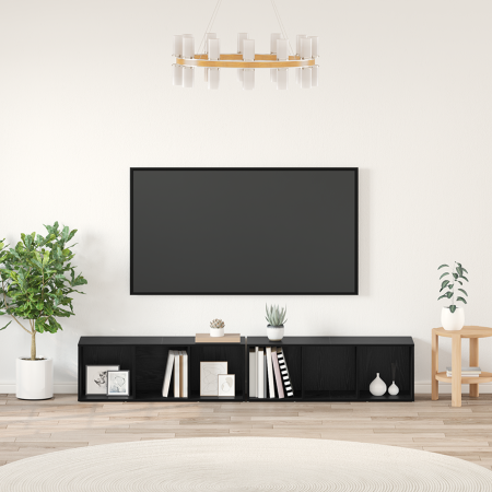 Conjunto de mueble de TV 2 pcs Roble Negro 37 x 35 x 107 cm