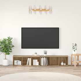 Conjunto de mueble de TV 2 pcs Roble artesanal 37 x 35 x 107 cm