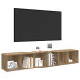 Conjunto de mueble de TV 2 pcs Roble artesanal 37 x 35 x 107 cm