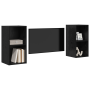 Mueble de TV de Pared 2 pcs Roble negro 37 x 37 x 72 cm