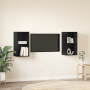 Mueble de TV de Pared 2 pcs Roble negro 37 x 37 x 72 cm
