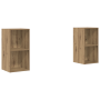 Mueble de TV de Pared 2 pcs Roble artesanal 37 x 37 x 72 cm