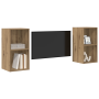 Mueble de TV de Pared 2 pcs Roble artesanal 37 x 37 x 72 cm