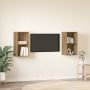 Mueble de TV de Pared 2 pcs Roble artesanal 37 x 37 x 72 cm