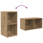 Mueble de TV de Pared 2 pcs Roble artesanal 37 x 37 x 72 cm