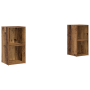 Conjunto de mueble de TV con estante 2 pcs Madera envejecida