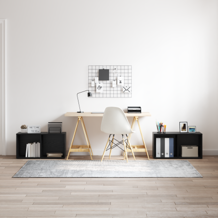 Conjunto de mueble de TV 2 pcs Roble negro 72 x 35 x 36.5 cm