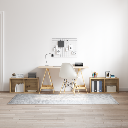 Conjunto de mueble de TV con estante 2 pcs Roble artesanal
