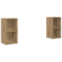 Conjunto de mueble de TV con estante 2 pcs Roble artesanal