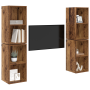 Mueble de TV de Pared 4 pcs Madera envejecida 37 x 37 x 72 cm